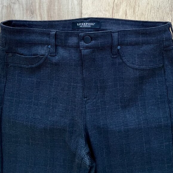 LIVERPOOL PLAID CROPPED DRESS PANTS WOMEN’S 14/32 Petite Gray High Rise Stretch - Picture 4 of 15